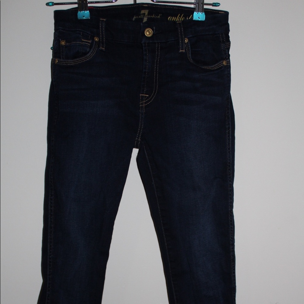 7 for All Mankind Blue Skinny Jeans